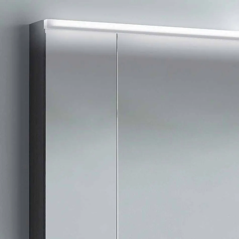 Pasqyra e kontejnerit 2 dyer dizajni moderne, ndriçim LED, Carol Viadurini