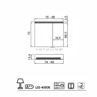 Pasqyra e kontejnerit 2 dyer dizajni moderne, ndriçim LED, Carol Viadurini