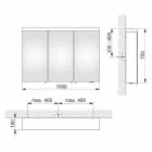 Pasqyrë për ruajtjen e murit 3 dyerve në alumin të lyer me argjend - Alfio Viadurini