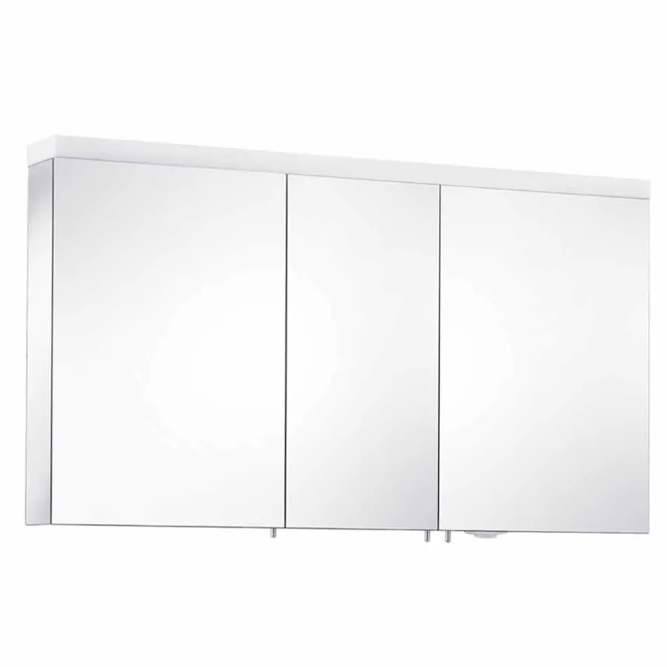 Pasqyrë për ruajtjen e murit 3 dyerve në alumin të lyer me argjend - Alfio Viadurini