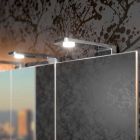 Enë pasqyre me 4 dyer kristali me 12 rafte dhe 4 drita LED - Maxi Viadurini