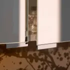 Enë pasqyre me 4 dyer kristali me 12 rafte dhe 4 drita LED - Maxi Viadurini