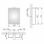 Pasqyrë për ruajtjen e murit me dyer të varura dhe ndriçim LED - Ratchet Viadurini