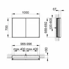 Dollap pasqyre moderne i mbyllur në alumin prej lyer me argjend - demon Viadurini