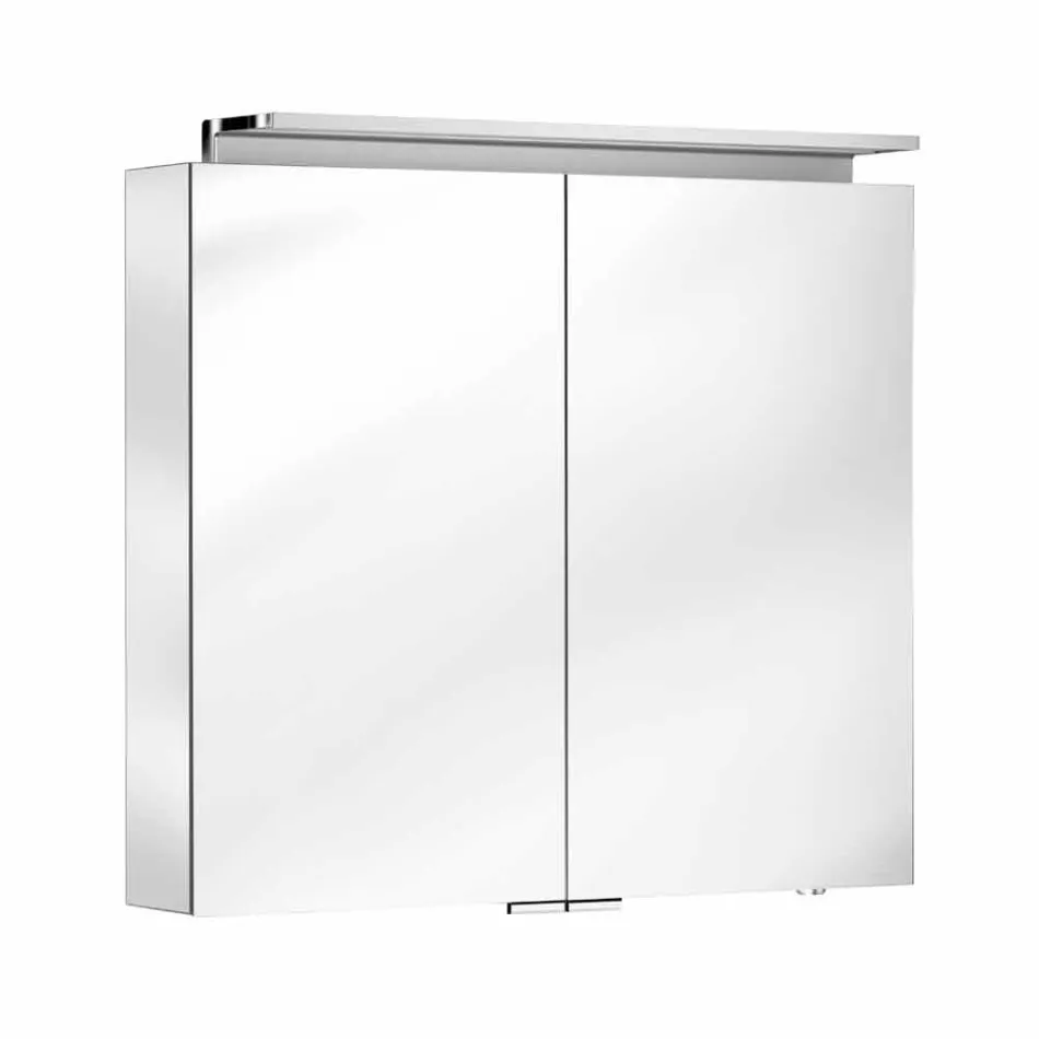 Pasqyrë muri me 2 dyer me dritë LED dhe bazat e energjisë - Bramo Viadurini