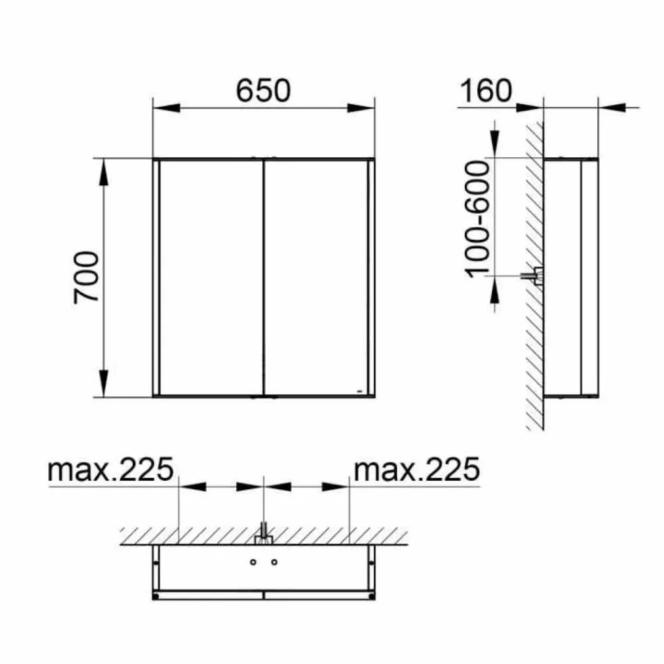 Pasqyrë muri në alumin me ndriçim LED - Demon Viadurini