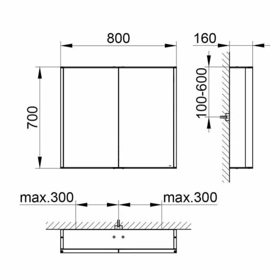 Pasqyrë muri në alumin me ndriçim LED - Demon Viadurini