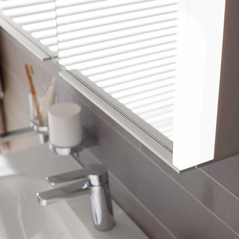 Pasqyrë muri në alumin me ndriçim LED - Demon Viadurini