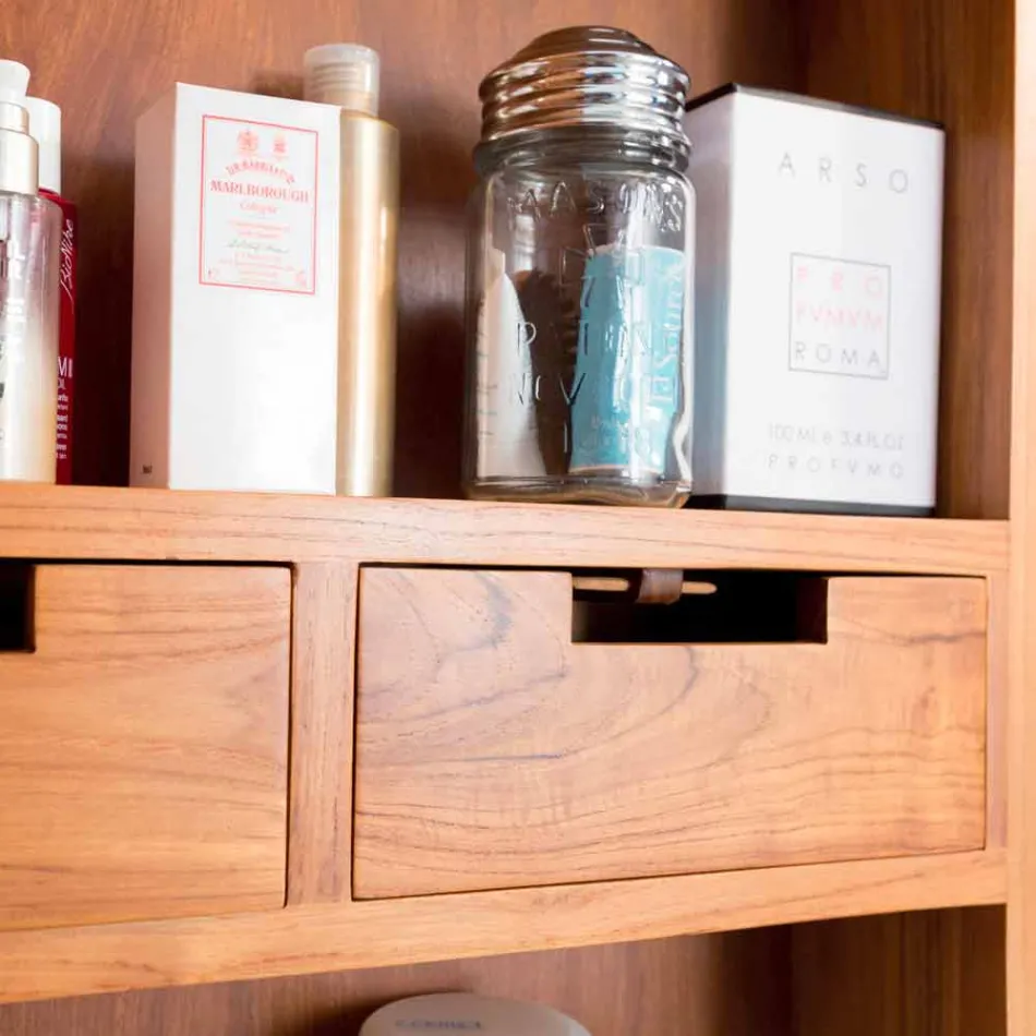 Pasqyrë ruajtëse muri me dushqe me rafte dhe sirtarë të brendshëm - Ralio Viadurini