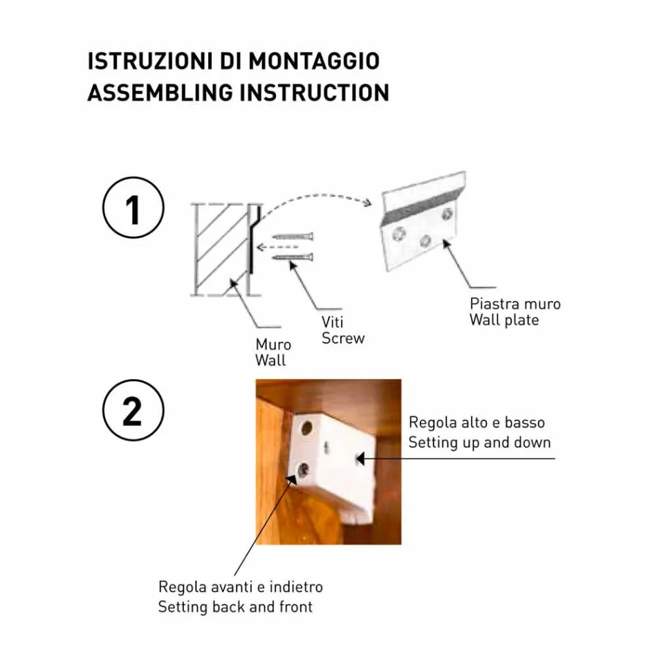 Pasqyrë ruajtëse muri me dushqe me rafte dhe sirtarë të brendshëm - Ralio Viadurini