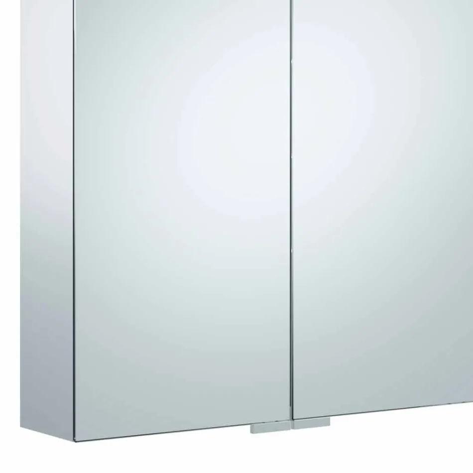 Pasqyrë moderne për ruajtjen e murit me 2 dyer dhe ndriçim LED - Ratchet Viadurini