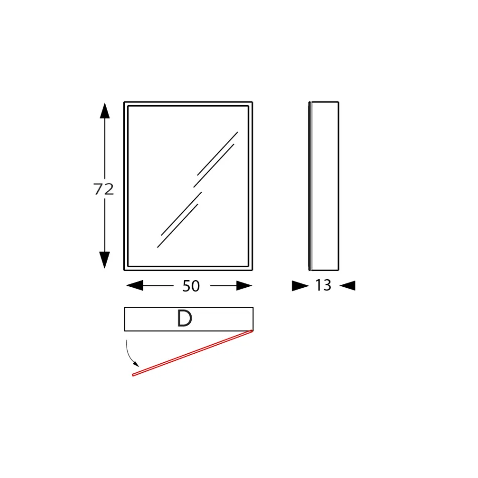 Enë pasqyre druri me pasqyrë të dyfishtë dhe drita Prodhuar në Itali - Darwin Viadurini