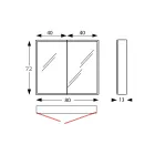 Enë pasqyre druri me pasqyrë të dyfishtë dhe drita Prodhuar në Itali - Darwin Viadurini