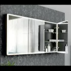 Enë pasqyre druri me pasqyrë të dyfishtë dhe drita Prodhuar në Itali - Darwin Viadurini