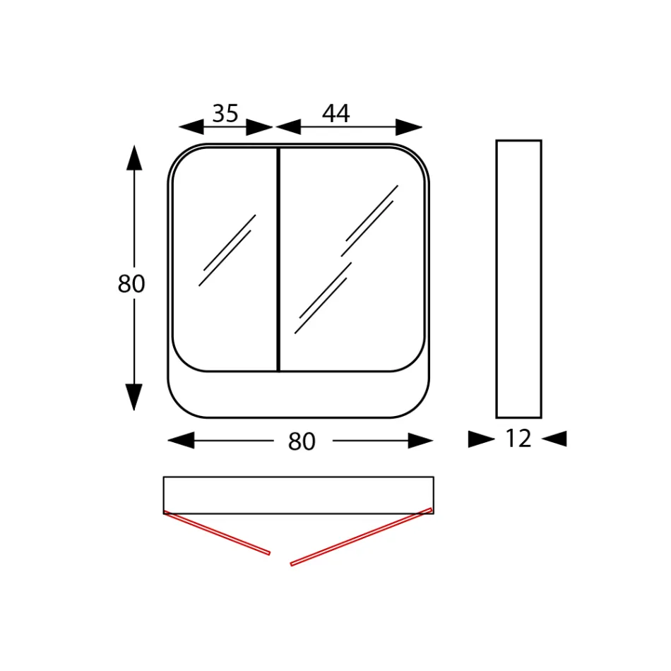 Kontejner pasqyre metalike me 2 dyer pasqyre dopio Prodhim ne Itali - Galilei Viadurini