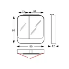 Enë pasqyre metalike me dyer dhe drita pasqyre të dyfishta Prodhuar në Itali - Galileo Viadurini