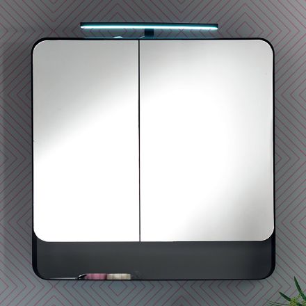 Enë me pasqyrë metalike me dyer dhe drita pasqyre të dyfishta Prodhuar në Itali - Galileo Viadurini