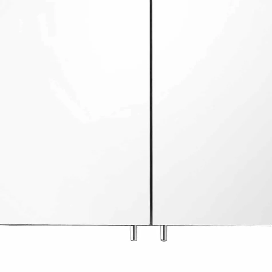 Pasqyrë kontejner modern me 2 dyer në alumin të lyer me argjend - Alfio Viadurini