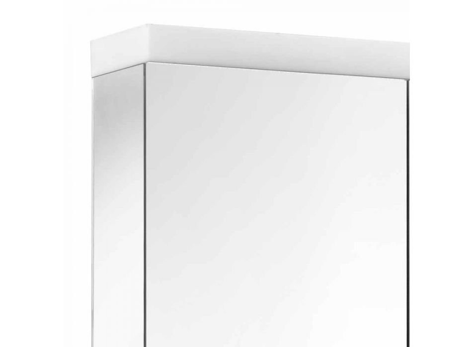 Pasqyrë kontejner modern me 2 dyer në alumin të lyer me argjend - Alfio Viadurini