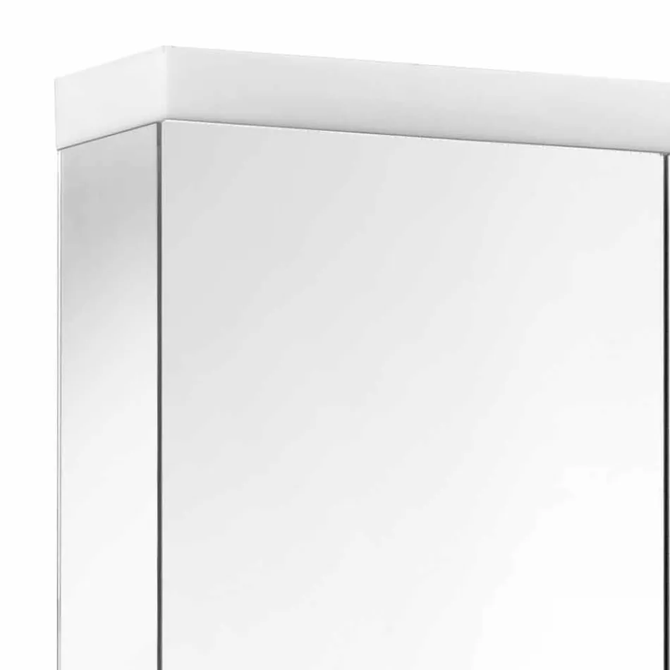 Pasqyrë kontejner modern me 2 dyer në alumin të lyer me argjend - Alfio Viadurini