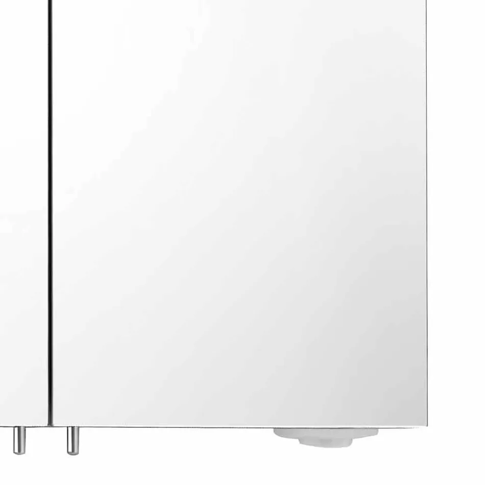 Pasqyrë kontejner modern me 2 dyer në alumin të lyer me argjend - Alfio Viadurini