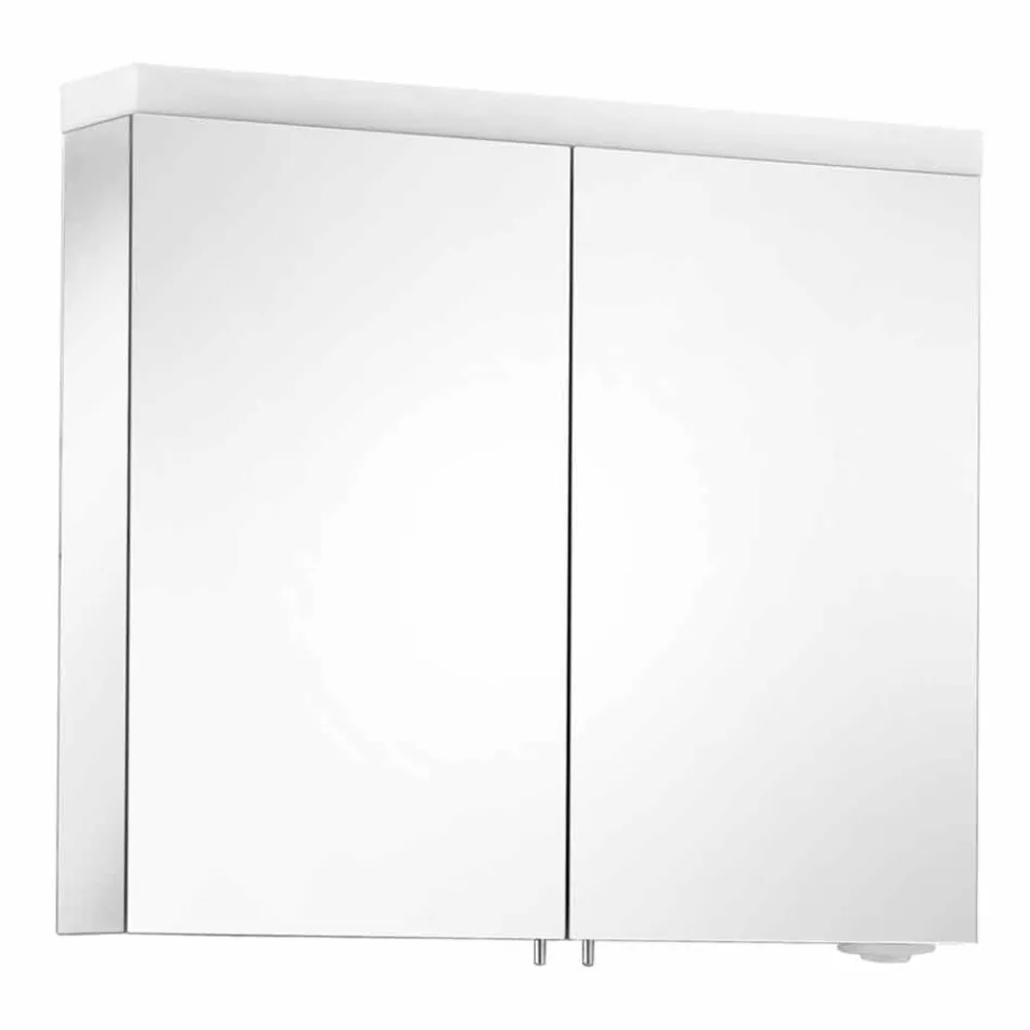 Pasqyrë kontejner modern me 2 dyer në alumin të lyer me argjend - Alfio Viadurini