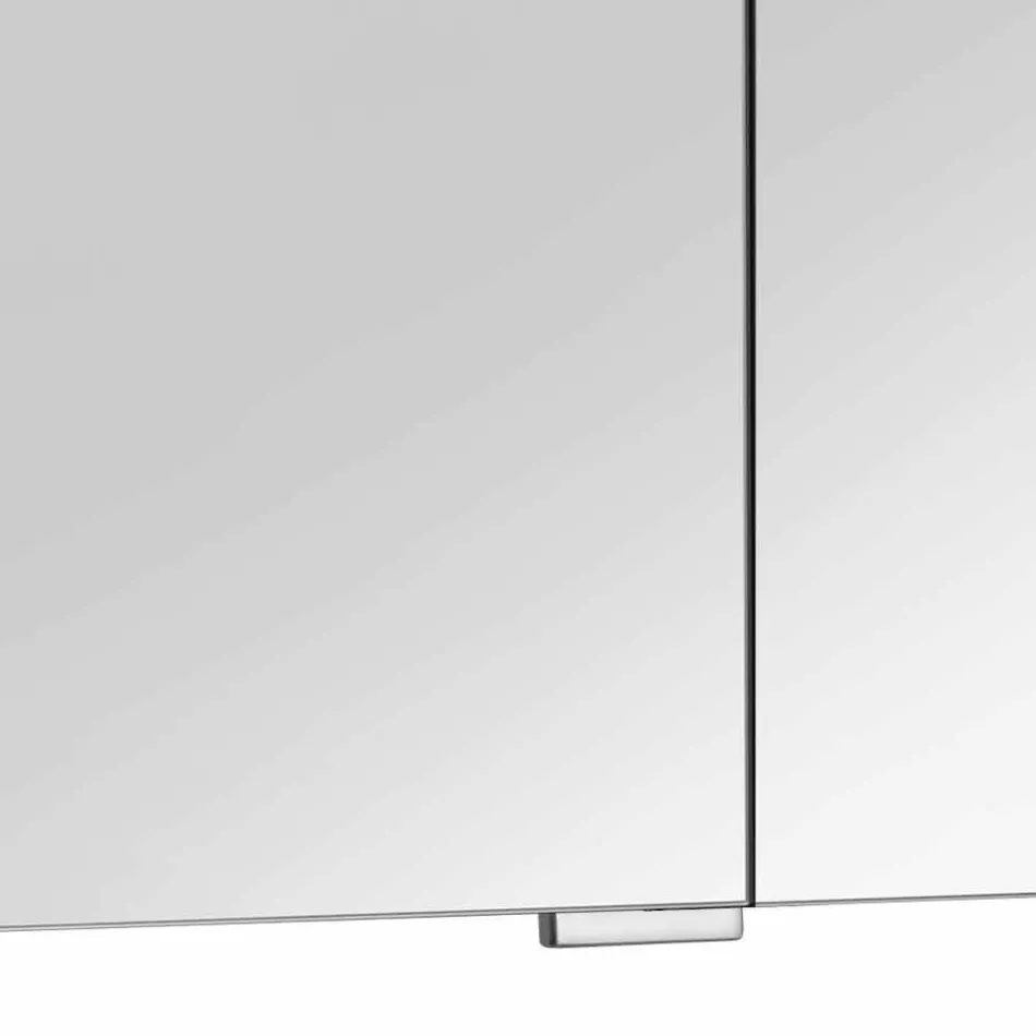 Pasqyrë kontejner modern me 3 dyer kristali dhe 3 drita LED - Maxi Viadurini