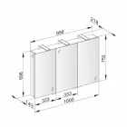 Pasqyrë kontejner modern me 3 dyer kristali dhe 3 drita LED - Maxi Viadurini