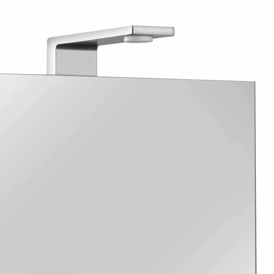 Pasqyrë kontejner modern me 3 dyer kristali dhe 3 drita LED - Maxi Viadurini