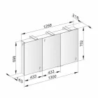 Pasqyrë kontejner modern me 3 dyer kristali dhe 3 drita LED - Maxi Viadurini