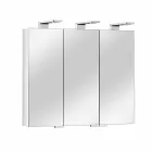 Pasqyrë kontejner modern me 3 dyer kristali dhe 3 drita LED - Maxi Viadurini