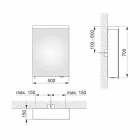 Pasqyrë konteineri modern me derë të varur dhe ndriçim LED - Alfio Viadurini