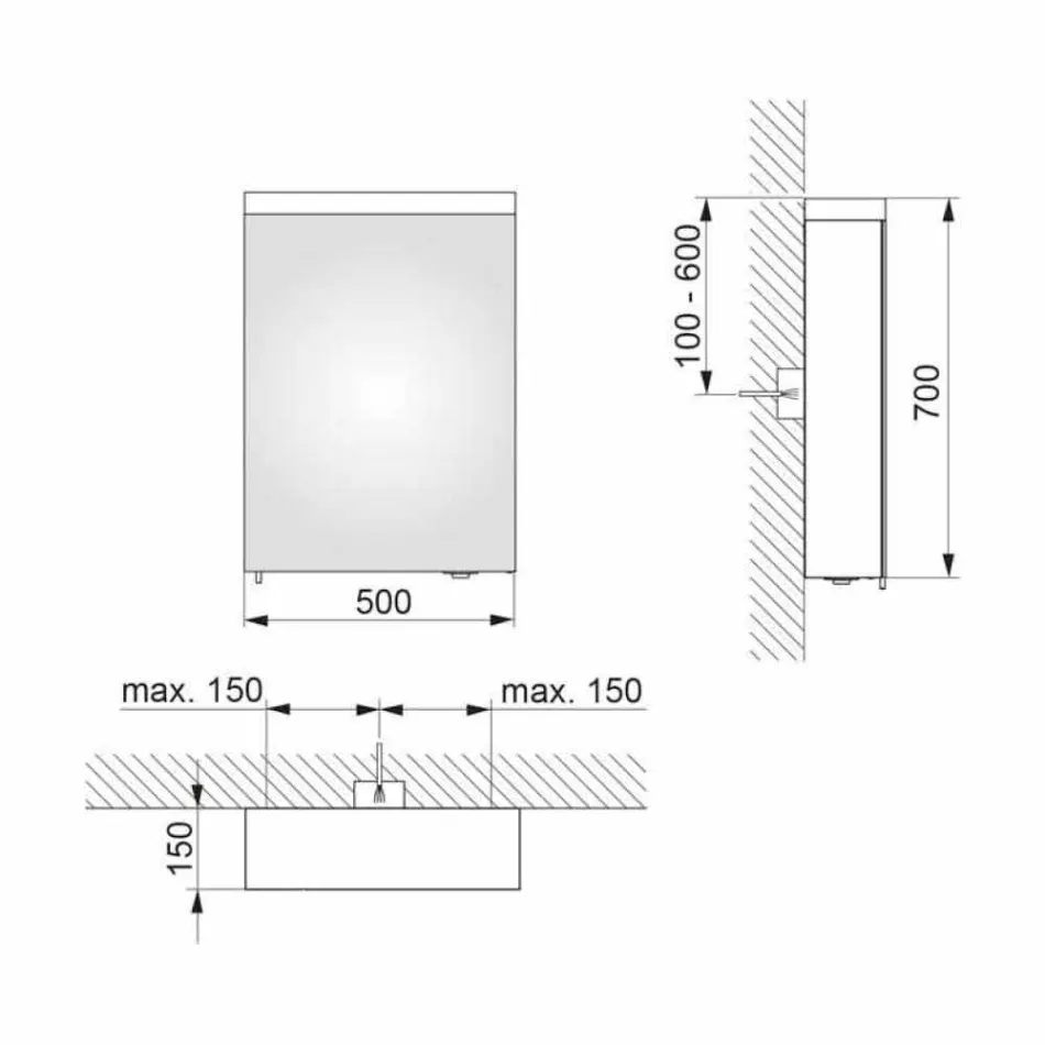 Pasqyrë konteineri modern me derë të varur dhe ndriçim LED - Alfio Viadurini