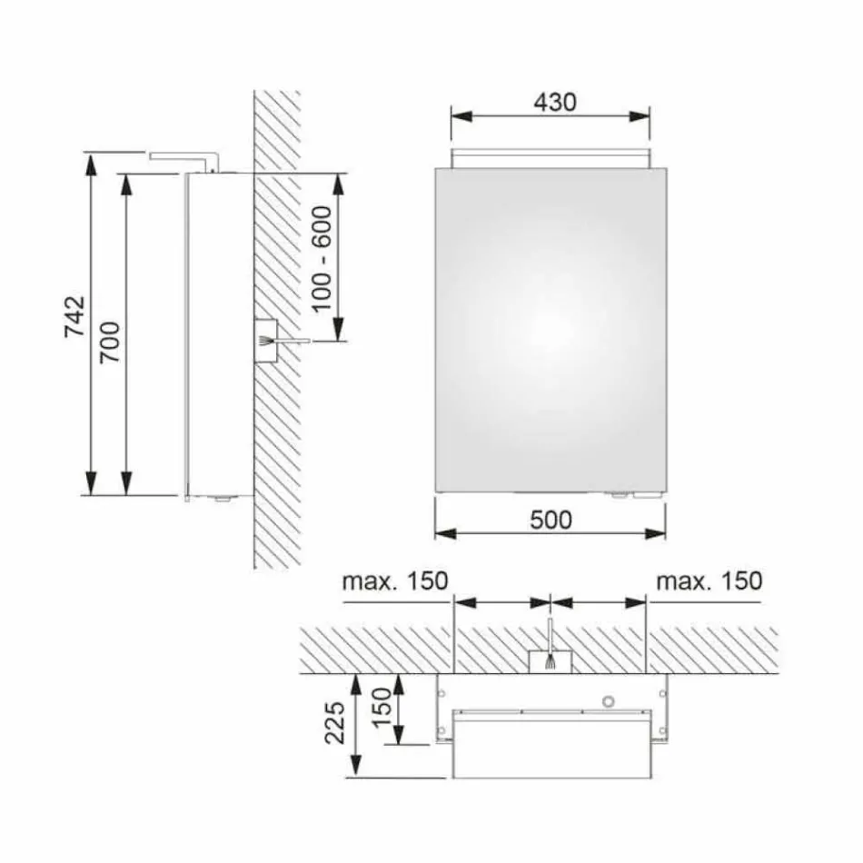 Pasqyrë ruajtje moderne me rafte kristali dhe dritë LED - Bramo Viadurini