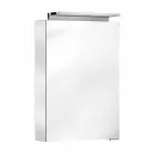 Pasqyrë ruajtje moderne me rafte kristali dhe dritë LED - Bramo Viadurini