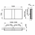 Enë Moderne Pasqyrë e Ndërtuar me Dritë LED dhe Tastiera me Prekje - Demon Viadurini