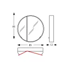 Enë me pasqyrë të rrumbullakët metalike me pasqyrë të dyfishtë Prodhuar në Itali - Charles Viadurini