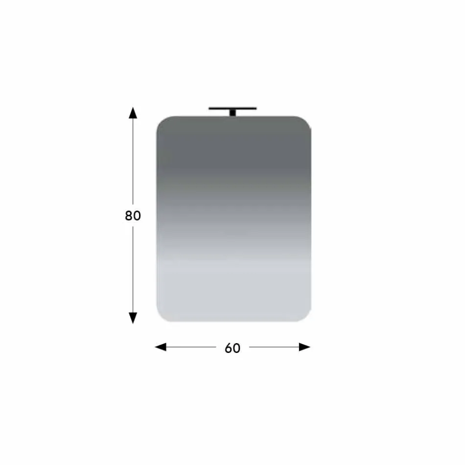 Pasqyrë banjo muri me llambë LED me dizajn modern prodhuar në Itali - Guido Viadurini