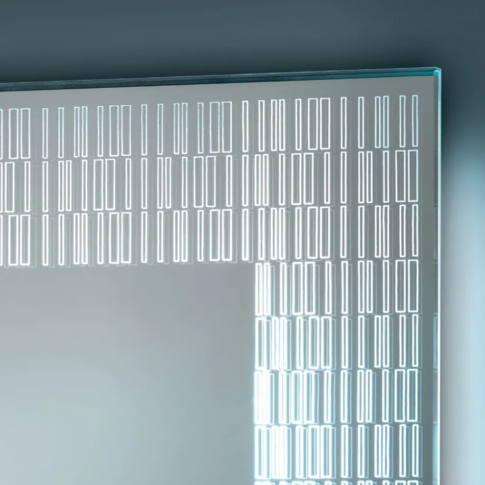 Pasqyrë banjoje me dekorime të gdhendura me lazer Prodhuar në Itali - Freud Viadurini