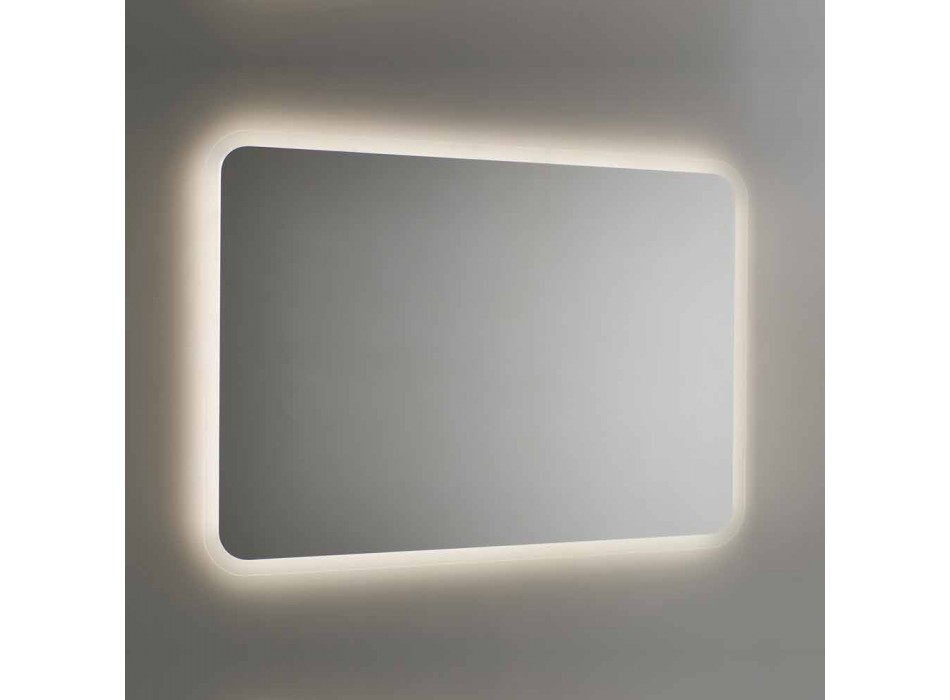 Pasqyrë e rrumbullakosur e banjës me dritë të pasme LED prodhuar në Itali - Pato Viadurini