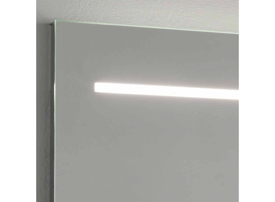 Pasqyrë Muri Moderne me Dritë LED dhe Kornizë Çeliku Prodhuar në Itali - Yutta Viadurini