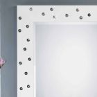 Pasqyrë muri e bardhë me dekorime me kristal Tiffany Swarovski Viadurini