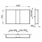 Pasqyrë Muri Moderne me 3 Dyer në Alumini të Pikturuar me Argjend - Demon Viadurini