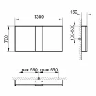 Pasqyrë Muri Moderne me 3 Dyer në Alumini të Pikturuar me Argjend - Demon Viadurini