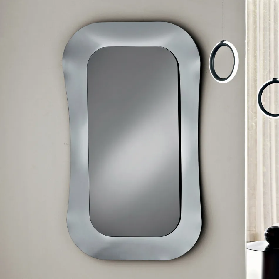 Pasqyrë Muri me Kornizë në Xham të Shkrirë Prodhuar në Itali - E Adhuruar Viadurini