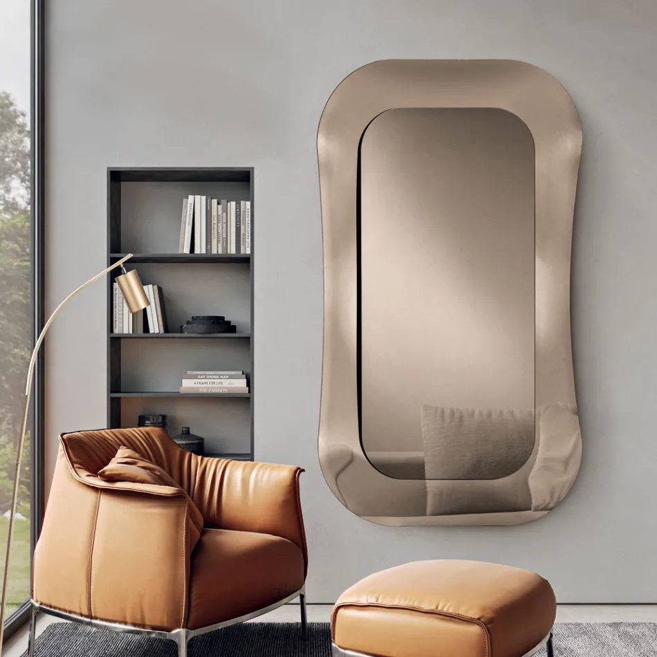 Pasqyrë Muri me Kornizë në Xham të Shkrirë Prodhuar në Itali - E Adhuruar Viadurini