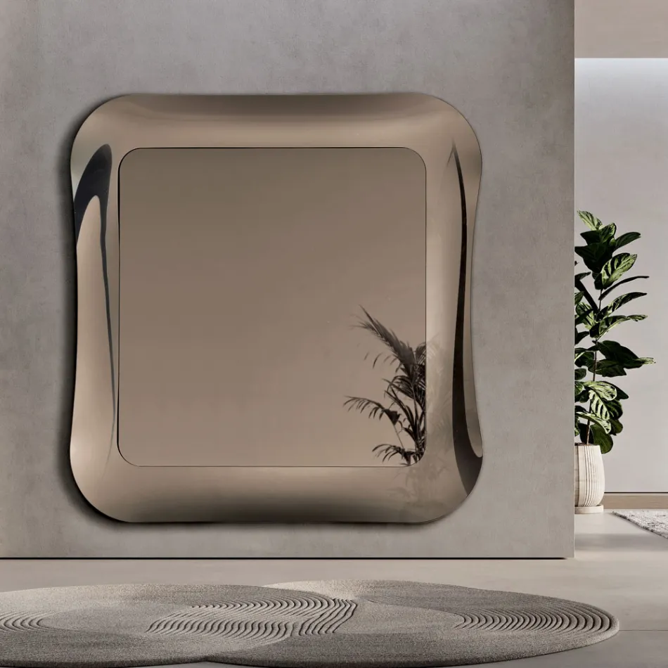 Pasqyrë Muri me Kornizë në Xham të Shkrirë Prodhuar në Itali - E Adhuruar Viadurini