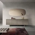 Pasqyrë Muri Arabella me Gdhendje e Prodhuar në Itali Viadurini