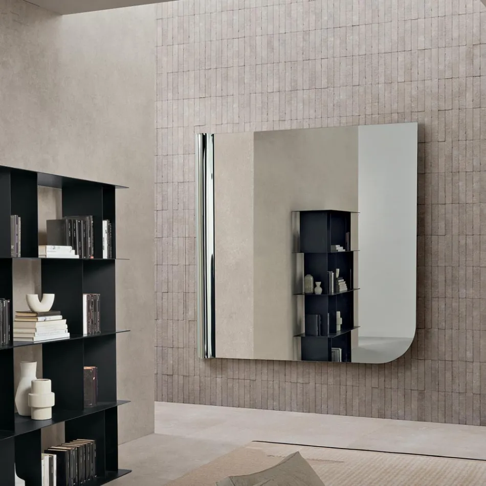 Pasqyrë Muri Beniamina me Anësore të Valëzuara Prodhuar në Itali Viadurini