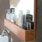 Pasqyrë muri me strukturë dhe ndarje magazinimi në dru tik - Palima Viadurini